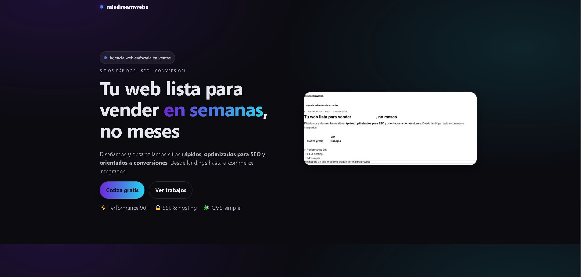 Mockup de sitio web moderno